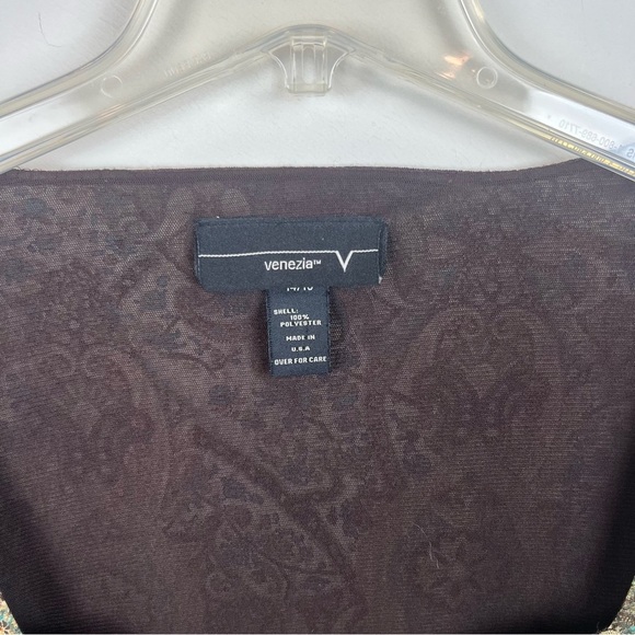 Vintage Venezia Paisley Babydoll Top Asymmetrical Hem Mesh Fairycore XL 14 16 - Picture 5 of 11